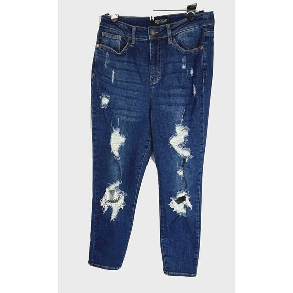 Judy Blue High-Rise Distressed Jeans Size 28/7 Boyfriend Fit Redland - Picture 12 of 12